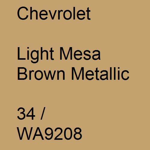 Chevrolet, Light Mesa Brown Metallic, 34 / WA9208.